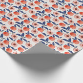 Pfirsiche Apricot Blätter Creme Background Geschenkpapier (Ecke)