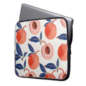 Pfirsiche Apricot Blätter Creme Background Laptopschutzhülle (Vorderseite Links)