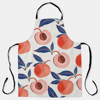 Pfirsiche Apricot Blätter Creme Background Schürze