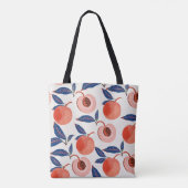 Pfirsiche Apricot Blätter Creme Background Tasche (Rückseite)