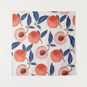 Pfirsiche Apricot Blätter Creme Background Wandteppich (Vorderseite (Horizontal))