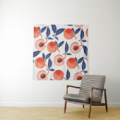 Pfirsiche Apricot Blätter Creme Background Wandteppich (Beispiel (Horizontal))