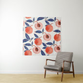 Pfirsiche Apricot Blätter Creme Background Wandteppich (Beispiel)