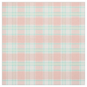Pfirsiche Aquamarin Green Kariert Stoff
