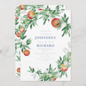 Pfirsiche, Aquarelle Design, für Hochzeiten einlad Einladung (Vorne/Hinten)