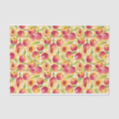 Pfirsiche auf gelbem Gingham-Hintergrund Seidenpapier (Vorderseite)