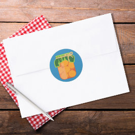 Pfirsiche auf Landesebene Runder Aufkleber