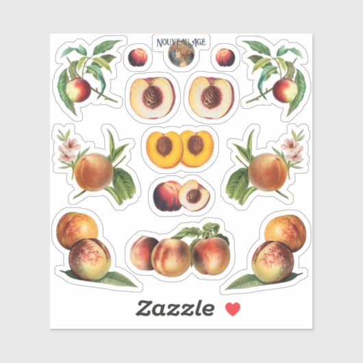 Pfirsiche Aufkleber (Blatt)