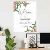 Pfirsiche - Begrüßungszeichen Brautparty Poster (Heimbüro)