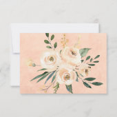 Pfirsiche beige Blütengold auf rosa RSVP-Karte Dankeskarte (Rückseite)