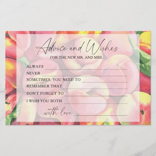 Pfirsiche - Beratung und Wünsche Brautparty Briefpapier (Vorderseite)