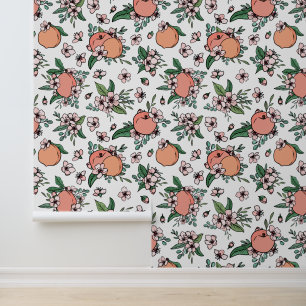 Pfirsiche & Blossom Blumenmuster Tapete
