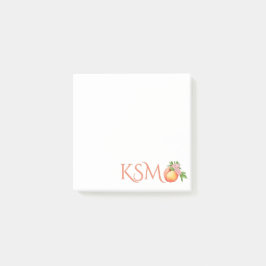 Pfirsiche Blossom Monogram Post it Notes Post-it Klebezettel