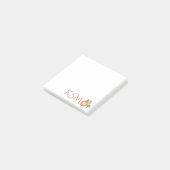 Pfirsiche Blossom Monogram Post it Notes Post-it Klebezettel (angewinkelt)