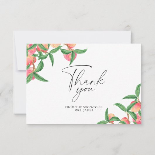 Pfirsiche - Brautparty danke Karte (Vorderseite)