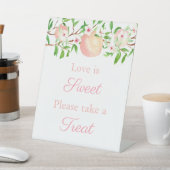 Pfirsiche Brautparty Liebe ist süße Leckerei Tabel Sockelschild (In SItu)