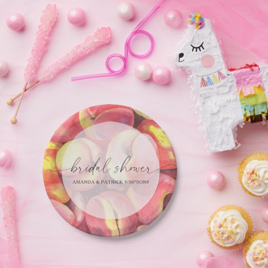 Pfirsiche - Brautparty Pappteller (Party)