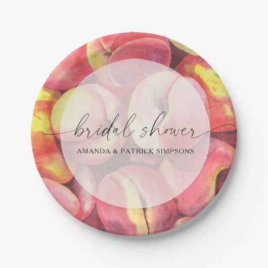Pfirsiche - Brautparty Pappteller (Vorderseite)