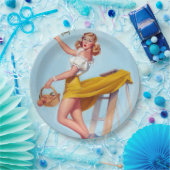 Pfirsiche Button Pappteller (Party)