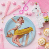 Pfirsiche Button Pappteller (Party)