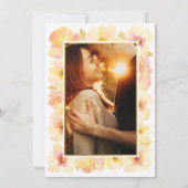 Pfirsiche Cream Gold Frame Foto Einladung Hochzeit (Rückseite)