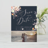 Pfirsiche+Creme Aquarellfarben Save the Date Einladung (Stehend Vorderseite)
