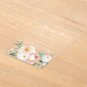 Pfirsiche & Creme Botanisches Brautparty Acryleinladungen (Ablage )