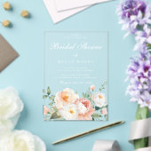 Pfirsiche & Creme Botanisches Brautparty Acryleinladungen (In Situ (Hochzeit))