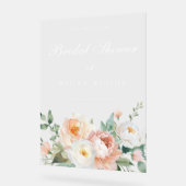 Pfirsiche & Creme Botanisches großes Brautparty Ze Acrylschild (Winkel)