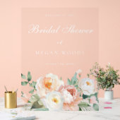 Pfirsiche & Creme Botanisches großes Brautparty Ze Acrylschild (Hochzeit)