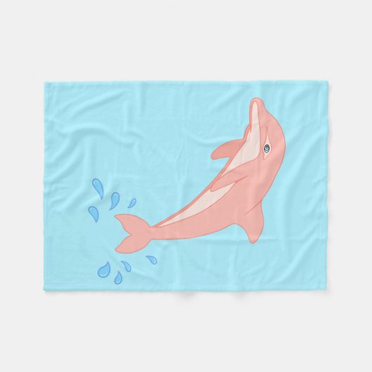 Pfirsiche der rosa Delphin Fleecedecke (Vorderseite (Horizontal))
