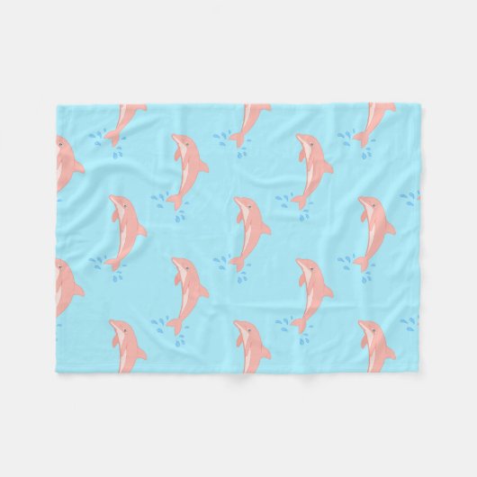Pfirsiche der rosa Delphin Fleecedecke (Vorderseite (Horizontal))