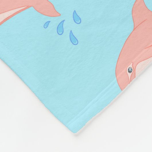Pfirsiche der rosa Delphin Fleecedecke (Ecke)