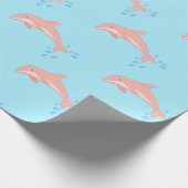 Pfirsiche der rosa Delphin Geschenkpapier (Ecke)