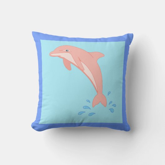 Pfirsiche der rosa Dolphin Kissen (Vorderseite)