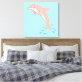 Pfirsiche der rosa Dolphin Leinwanddruck (Insitu (Schlafzimmer))