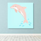 Pfirsiche der rosa Dolphin Leinwanddruck (Insitu (Holzboden))
