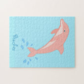 Pfirsiche der rosa Dolphin Puzzle (Horizontal)