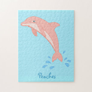 Pfirsiche der rosa Dolphin Puzzle