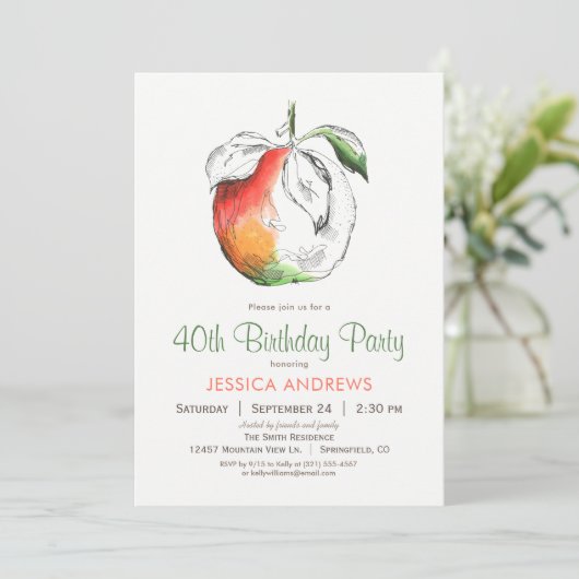 Pfirsiche Einladung (Stehend Vorderseite)