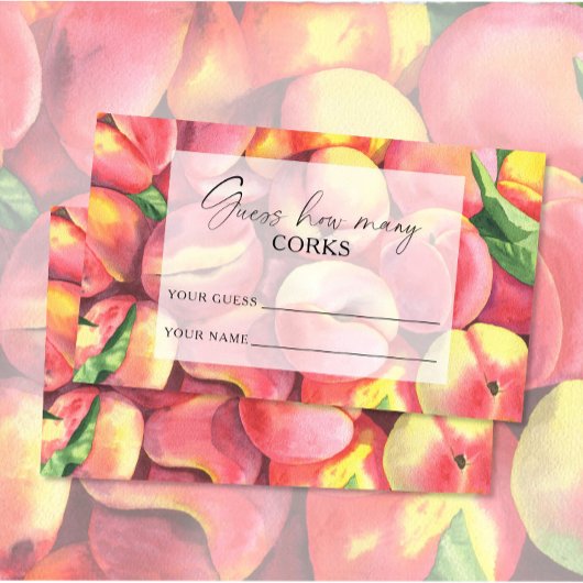 Pfirsiche - erraten Sie, wie viele Korks Bridgame Begleitkarte