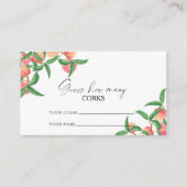 Pfirsiche - erraten Sie, wie viele Korks Bridgame Begleitkarte (Vorderseite)