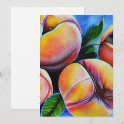 Pfirsiche Feiertagskarte (Vorne/Hinten)