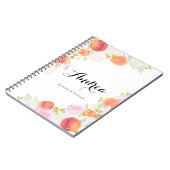Pfirsiche Floral Personalisiertes Notebook Notizblock (Linke Seite)
