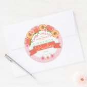 Pfirsiche für die Füllung von Obstpüree Zuhause-Ko Runder Aufkleber (Umschlag)