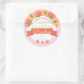 Pfirsiche für die Füllung von Obstpüree Zuhause-Ko Runder Aufkleber (Tasche)