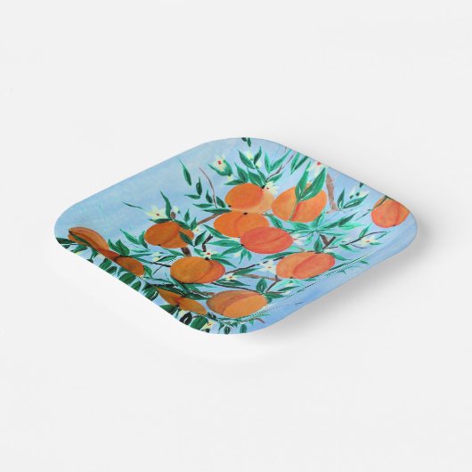 Pfirsiche Galore Papierplatte Pappteller (Gewinkelt)