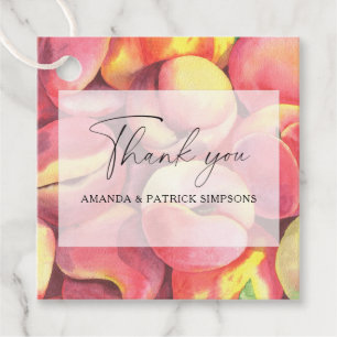 Pfirsiche - Hochzeit Danke Geschenkanhänger