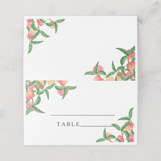 Pfirsiche - Hochzeiten Platzkarten (Außenseite Aufgefaltet)