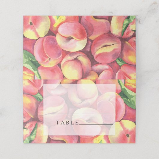 Pfirsiche - Hochzeiten Platzkarten (Außenseite Aufgefaltet)